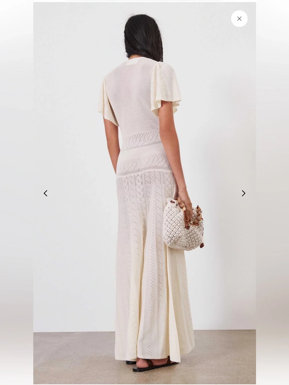 ba&sh AVIVA romantic feminine minimalist Knit maxi dress V-Neck ecru - Picture 2 of 7